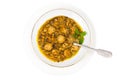 Vegetable lentil soup with meatballs Royalty Free Stock Photo