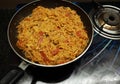 Vegetable Maggie Noodles, Photo of cooking Fry Pan instant noodles . Royalty Free Stock Photo