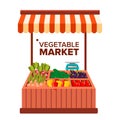 Vegetable Market Vector. Natural Eco Healthy Product. Isolated Flat Cartoon Illustration Royalty Free Stock Photo