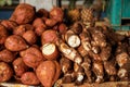 Vegetable market with yams