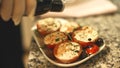 Vegetable meal seasoned with aceto balsamico before served