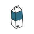 Vegetable milk doodle icon, vector illustration