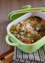 Vegetable minestrone soup with rice