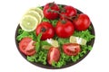 Vegetable mix on dark dish Royalty Free Stock Photo