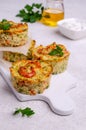 Vegetable muffins with shrimp