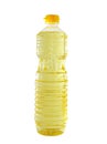 Vegetable oil in a bottler on white background Royalty Free Stock Photo