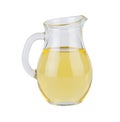Vegetable oil in glass jug isolated on white background Royalty Free Stock Photo