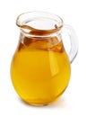 vegetable oil from sunflower, olives and corn in a glass jar Royalty Free Stock Photo