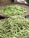 Vegetable,outdoor market ,string beans Royalty Free Stock Photo