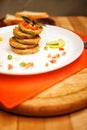 Vegetable pancakes on a plate