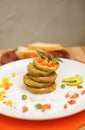 Vegetable pancakes on a plate