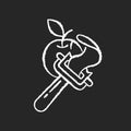 Vegetable peeler chalk white icon on black background