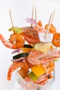 Vegetable and Prawn grilled kebabs