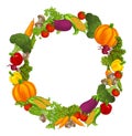 Vegetable Produce Food Circle Frame Background