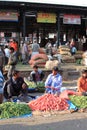 Vegetable produce market scene India