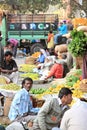 Vegetable produce market scene India