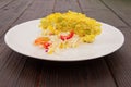 Vegetable pudding with tofu and couscous Royalty Free Stock Photo