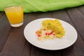 Vegetable pudding with tofu and couscous Royalty Free Stock Photo