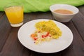 Vegetable pudding with tofu and couscous Royalty Free Stock Photo