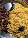Vegetable pulao rice with rajma masala, Indian home made pulao Royalty Free Stock Photo