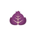 Vegetable purple lettuce flat style icon