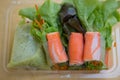 Vegetable Roll salad in plastic box Royalty Free Stock Photo