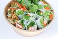 vegetable rolls or noodle rolls or rice noodle rolls or Vietnamese rolls