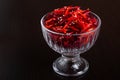 Vegetable salad of apple, carrot and beetroot with lemon juice, sesame seeds and vegetable oil in a glass bowl Royalty Free Stock Photo