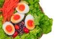 Vegetable salad and boiled eggs. Royalty Free Stock Photo