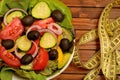 Vegetable salad with centimeter Royalty Free Stock Photo