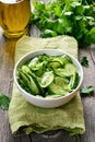Vegetable salad from cucumbe Royalty Free Stock Photo