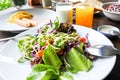 Vegetable salad in morning breakfast set. Royalty Free Stock Photo