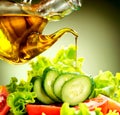 Vegetable Salad with Olive Oil Dressing Royalty Free Stock Photo