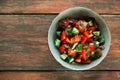 Vegetable salad with pepper, tomato and cucumber Royalty Free Stock Photo