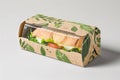 Vegetable sandwich in eco-friendly packaging on a white background Royalty Free Stock Photo