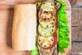 Vegetable sandwich with eggplant and zucchini Royalty Free Stock Photo