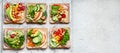 Vegetable sandwiches. Plant-based diet. Royalty Free Stock Photo