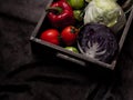 Vegetable set with dark background