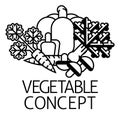 Vegetable Sign Label Icon Concept