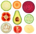 Vegetable slices collection Royalty Free Stock Photo