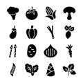 Vegetable solid icons