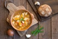 Vegetable soup with bread Royalty Free Stock Photo