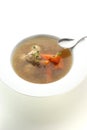 Vegetable soup with carrot and meat balls Royalty Free Stock Photo