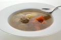 Vegetable soup with carrot and meat balls Royalty Free Stock Photo