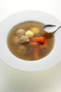 Vegetable soup with carrot and meat balls Royalty Free Stock Photo