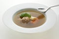 Vegetable soup with carrot and meat balls Royalty Free Stock Photo