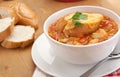 Vegetable Soup with Cheese Bread Royalty Free Stock Photo