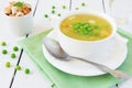 Vegetable soup with green peas