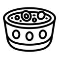 Vegetable soup icon outline vector. Bowl food