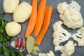 Vegetable soup ingredients Royalty Free Stock Photo